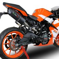 GPR exhaust compatible with  Ktm RC 125 2017-2020, Furore Evo4 Nero, Slip-on exhaust including removable db killer, link pipe and catalyst,  EPA-compliant 