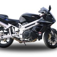 Exhaust compatible with Aprilia Sl - Falco 1000 2000-2004, Trioval, Dual slip-on including removable db killers and link pipes, EPA-compliant 