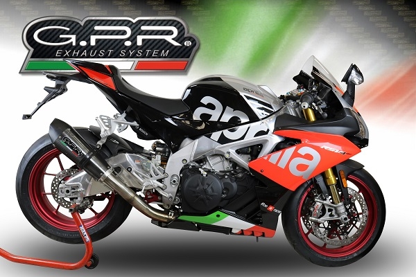 GPR exhaust compatible with Aprilia Rsv4 1100 Racing Factory 2019-2020, New Grand Prix Evo Poppy, Slip-on exhaust including removable db killer, link pipe and catalyst,  EPA-compliant 