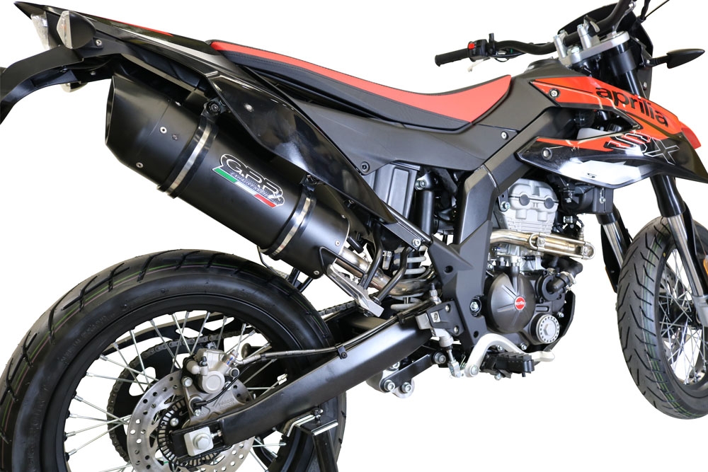 Exhaust compatible with Aprilia Sx 125 2018-2020, Furore Evo4 Nero, Slip-on exhaust including removable db killer and link pipe 