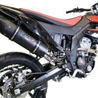 Exhaust compatible with Aprilia Sx 125 2018-2020, Furore Evo4 Nero, Slip-on exhaust including removable db killer and link pipe 