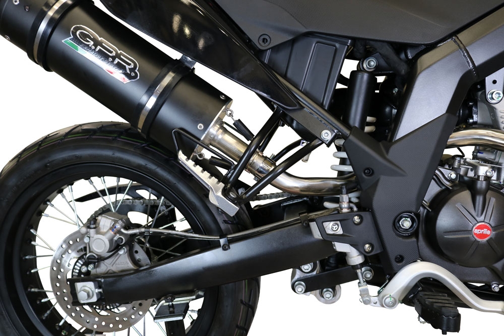 Exhaust compatible with Aprilia Sx 125 2018-2020, Furore Evo4 Nero, Slip-on exhaust including removable db killer and link pipe 