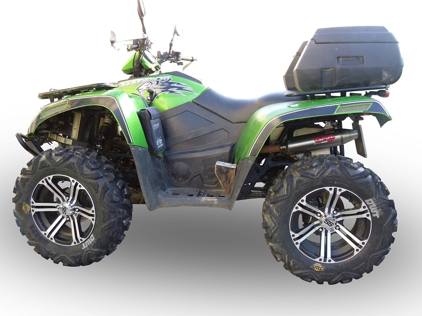 Exhaust compatible with Artic Cat Thundercat 1000 2011-2021, Deeptone Atv, Slip-on exhaust including removable db killer and link pipe, EPA-compliance NOT required 