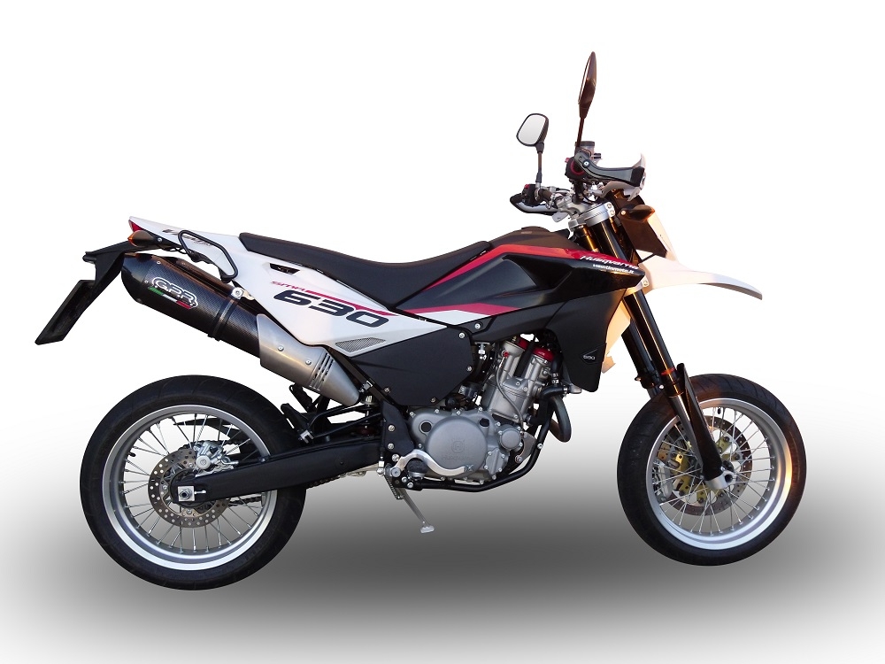 Exhaust compatible with Husqvarna TE 630 E - SMS 630 - Smr 630 2010-2014, Gpe Ann. Poppy, Dual slip-on including removable db killers and link pipes 