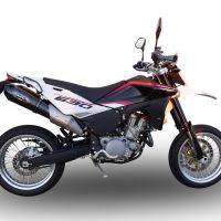 Exhaust compatible with Husqvarna TE 630 E - SMS 630 - Smr 630 2010-2014, Gpe Ann. Poppy, Dual slip-on including removable db killers and link pipes 