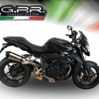 Exhaust compatible with Mv Agusta Brutale 1090 R-RR 2010-2016, Gpe Ann. titanium, Slip-on exhaust including removable db killer and link pipe 