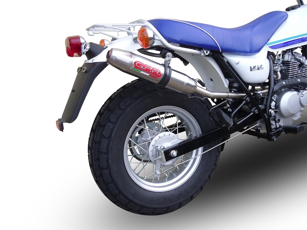 Exhaust compatible with Suzuki Rv 125 Van Van 2003-2017, Deeptone Inox, Slip-on exhaust including removable db killer and link pipe 