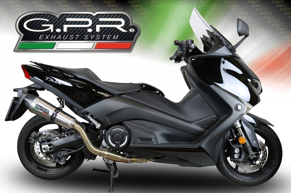 Exhaust compatible with Yamaha T-Max 560 2022-2024, Gpe Ann. titanium, Full system exhaust, including removable db killer 