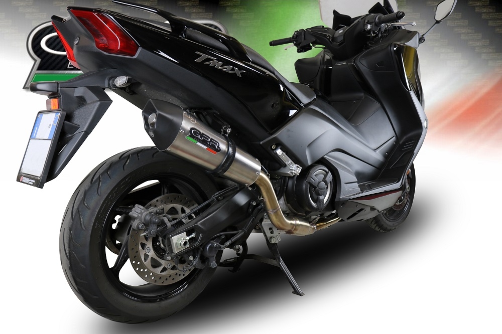 Exhaust compatible with Yamaha T-Max 560 2022-2024, Gpe Ann. titanium, Full system exhaust, including removable db killer 