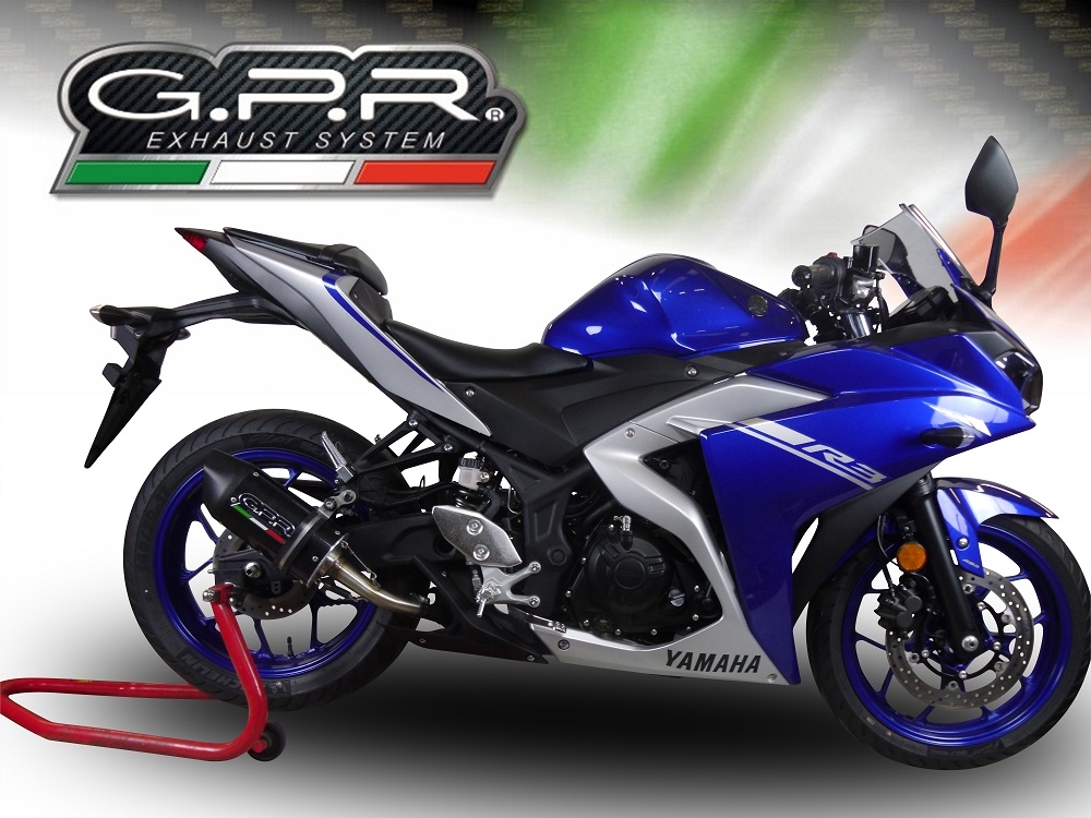 Exhaust compatible with Yamaha MT03 2016-2017, Furore Nero, Slip-on exhaust including removable db killer and link pipe 