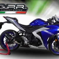 Exhaust compatible with Yamaha MT03 2016-2017, Furore Nero, Slip-on exhaust including removable db killer and link pipe 