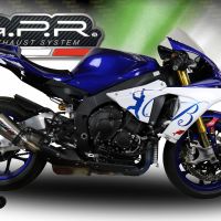 Exhaust compatible with Yamaha R1 2020-2025, GP Evo4 Titanium, Slip-on exhaust including removable db killer and link pipe 