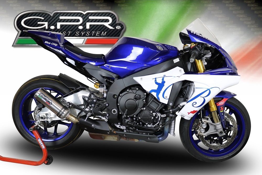 Exhaust compatible with Yamaha R1 2015-2016, M3 Inox , Slip-on exhaust including removable db killer and link pipe 