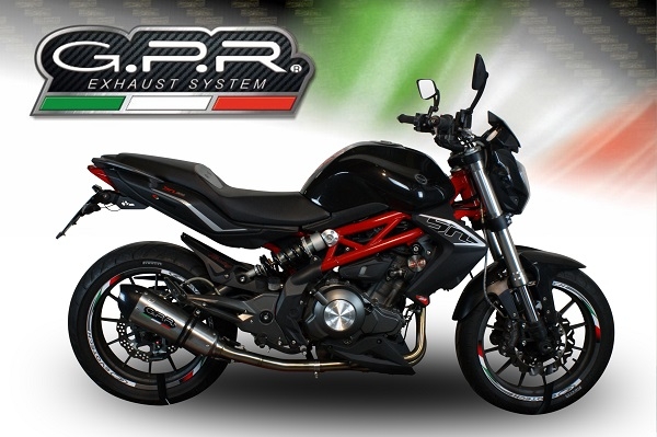 Exhaust compatible with Benelli Bn 302 S 2017-2024, GP Evo4 Titanium, Slip-on exhaust including removable db killer and link pipe 