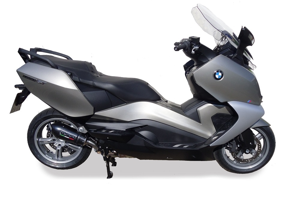 Exhaust compatible with Bmw C650GT 2012-2015, Gpe Ann. Poppy, Slip-on exhaust including removable db killer and link pipe 