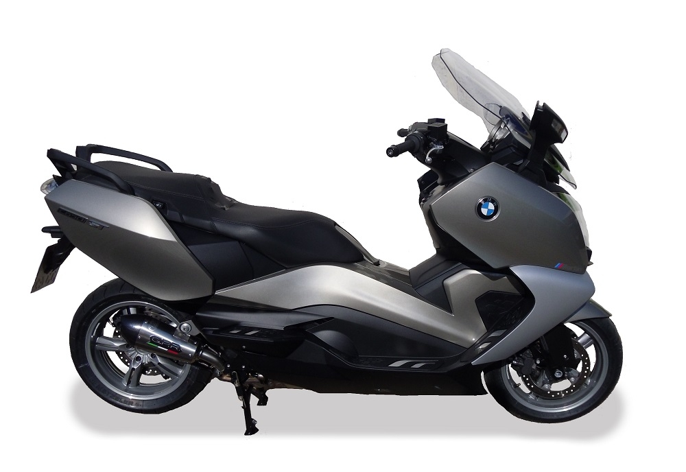 Exhaust compatible with Bmw C650GT 2012-2015, Gpe Ann. titanium, Slip-on exhaust including removable db killer and link pipe 