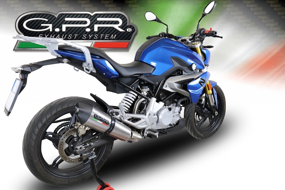 Exhaust compatible with Bmw G310R 2017-2021, Gpe Ann. titanium, Full system exhaust, including removable db killer 