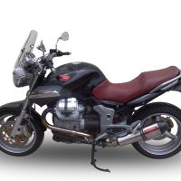 Exhaust compatible with Moto Guzzi Breva 1200 2007-2012, Gpe Ann. titanium, Slip-on exhaust including removable db killer and link pipe 