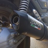 Exhaust compatible with Moto Guzzi Breva 750 2003-2009, Furore Nero, Dual slip-on including removable db killers and link pipes 