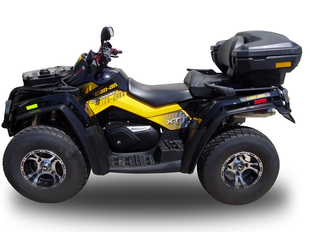 Exhaust compatible with Can Am Outlander 800 R / MAX 2013-2015, Deeptone Atv, Slip-on exhaust including removable db killer and link pipe, EPA-compliance NOT required 