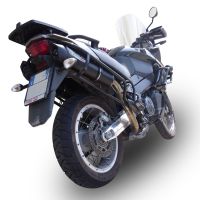 Exhaust compatible with Aprilia Etv Caponord 1000 Rally 2001-2007, Furore Nero, Dual slip-on including removable db killers and link pipes, not EPA-compliant 
