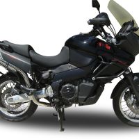 Exhaust compatible with Aprilia Etv Caponord 1000 Rally 2001-2007, Trioval, Dual slip-on including removable db killers and link pipes, not EPA-compliant 
