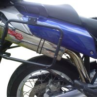 Exhaust compatible with Aprilia Etv Caponord 1000 Rally 2001-2007, Trioval, Dual slip-on including removable db killers and link pipes, not EPA-compliant 