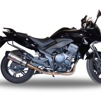 Exhaust compatible with Honda CBF1000 CBF1000ST 2010-2016, Gpe Ann. titanium, Slip-on exhaust including removable db killer and link pipe 