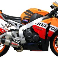 Exhaust compatible with Honda CBR1000RR 2008-2011, Gpe Ann. titanium, Slip-on exhaust including removable db killer and link pipe 