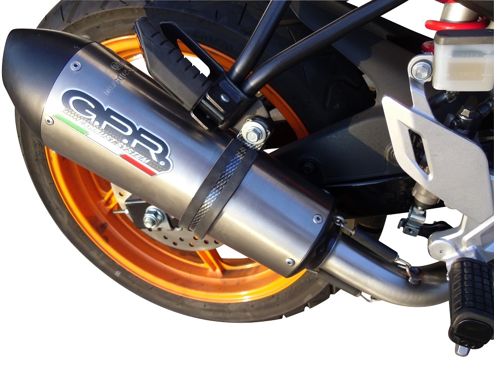 Exhaust compatible with Honda CBR125R 2011-2016, Gpe Ann. titanium, Full system exhaust, including removable db killer 