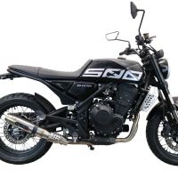 Exhaust compatible with Brixton Crossfire 500 X 2022-2023, Deeptone Inox, Slip-on exhaust including removable db killer and link pipe, EPA-compliant 
