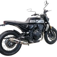 Exhaust compatible with Brixton Crossfire 500 X 2022-2023, Deeptone Inox, Slip-on exhaust including removable db killer and link pipe, EPA-compliant 