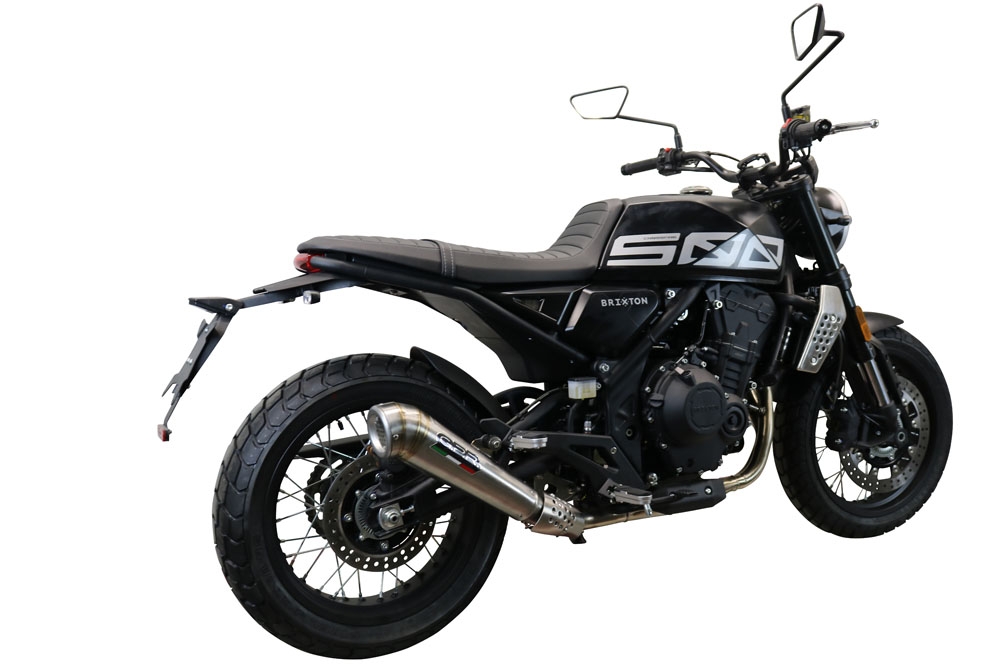Exhaust compatible with Brixton Crossfire 500 X 2020-2021, Powercone Evo, Slip-on exhaust including removable db killer and link pipe 