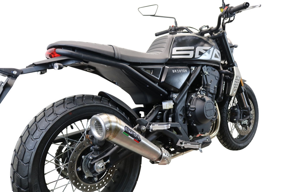 Exhaust compatible with Brixton Crossfire 500 X 2020-2021, Powercone Evo, Slip-on exhaust including removable db killer and link pipe 