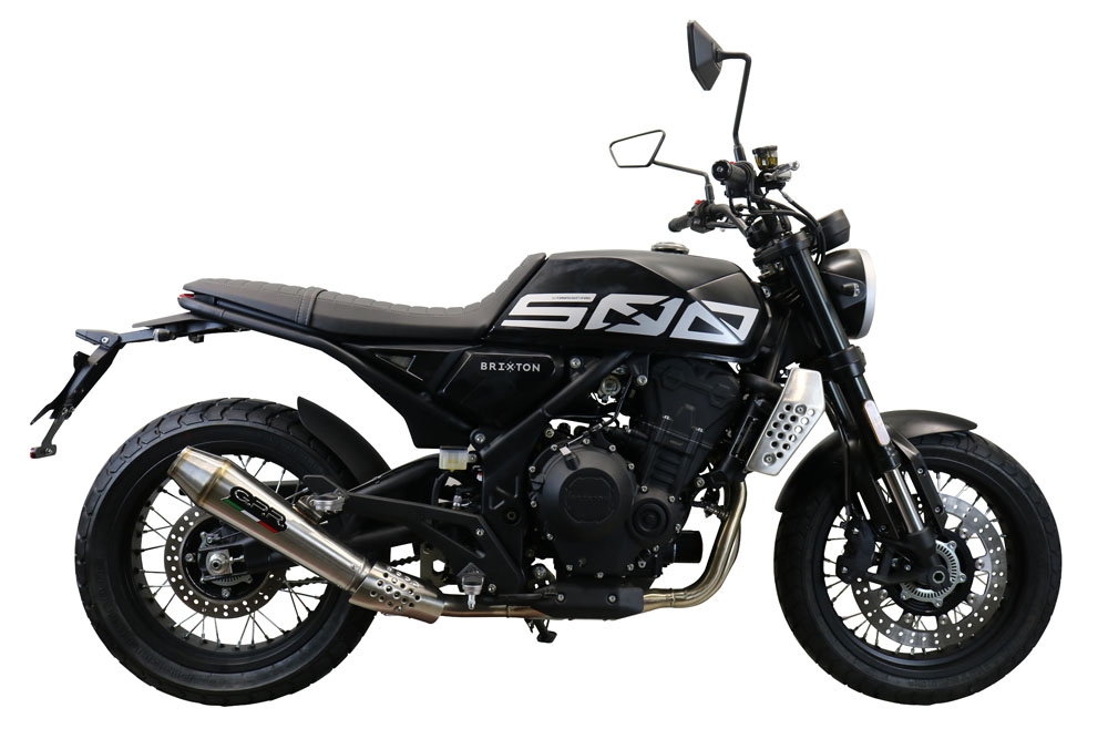 Exhaust compatible with Brixton Crossfire 500 X 2022-2023, Ultracone, Slip-on exhaust including removable db killer and link pipe, EPA-compliant 