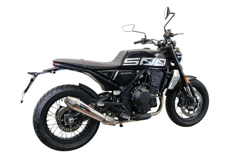 Exhaust compatible with Brixton Crossfire 500 X 2022-2023, Ultracone, Slip-on exhaust including removable db killer and link pipe, EPA-compliant 