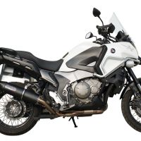 Exhaust compatible with Honda VFR1200X Crosstourer 2011-2016, Furore Nero, Slip-on exhaust including removable db killer and link pipe 