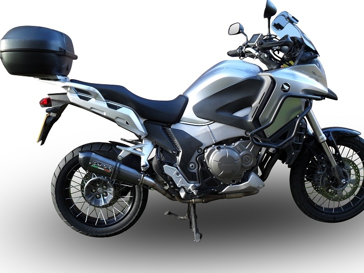 Exhaust compatible with Honda VFR1200X Crosstourer 2011-2016, Gpe Ann. titanium, Slip-on exhaust including removable db killer and link pipe 