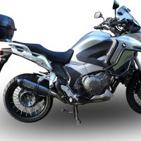 Exhaust compatible with Honda VFR1200X Crosstourer 2011-2016, Gpe Ann. titanium, Slip-on exhaust including removable db killer and link pipe 