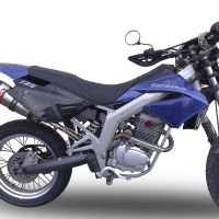 Exhaust compatible with Derbi Senda Drd 125 R / SM 2009-2013, Gpe Ann. titanium, Slip-on exhaust including removable db killer and link pipe 