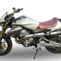 Exhaust compatible with Derbi Mulhacén 659 2005-2011, Gpe Ann. titanium, Slip-on exhaust including removable db killer and link pipe 