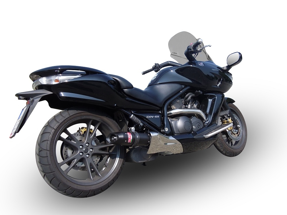 Exhaust compatible with Honda Dn-01 2008-2010, Furore Nero, Slip-on exhaust including removable db killer and link pipe 