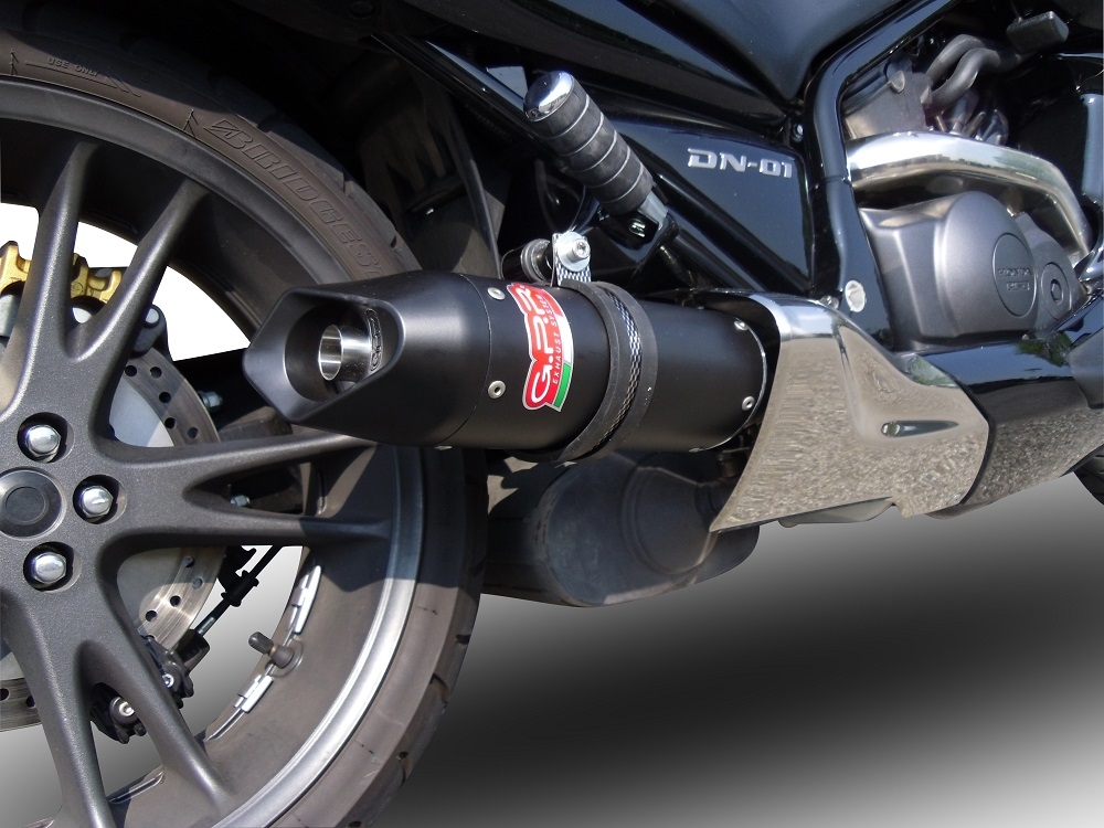 Exhaust compatible with Honda Dn-01 2008-2010, Furore Nero, Slip-on exhaust including removable db killer and link pipe 