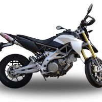 Exhaust compatible with Aprilia Dorsoduro 750 2008-2016, Deeptone Inox, Dual slip-on exhausts including link pipes 