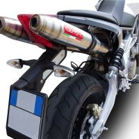 Exhaust compatible with Aprilia Dorsoduro 750 2008-2016, Deeptone Inox, Dual slip-on exhausts including link pipes 
