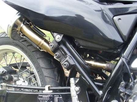Exhaust compatible with Suzuki Dr 125 - Sm 2008-2015, Furore Nero, Slip-on exhaust including removable db killer and link pipe 