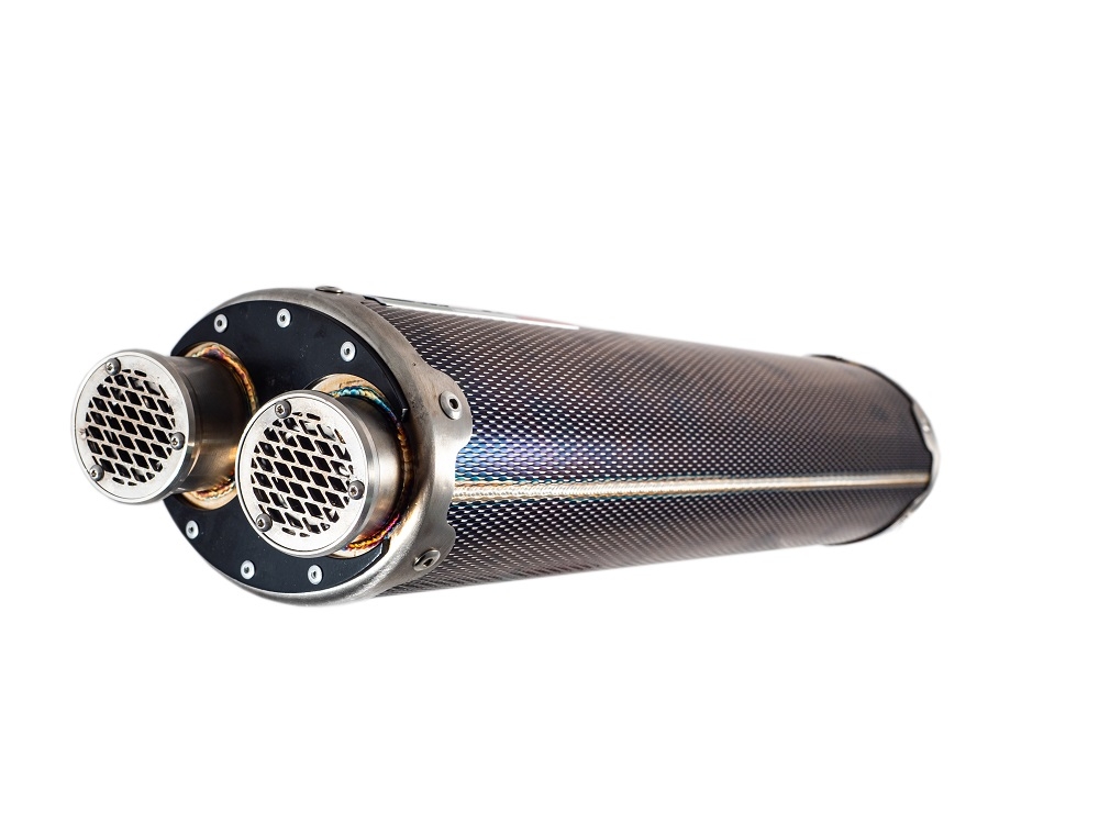 Exhaust compatible with Triumph Tiger 1200 Gt - Rally 2022-2024, Dual Inox, Slip-on exhaust including removable db killer and link pipe, EPA-compliant 