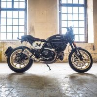 Exhaust compatible with Ducati Scrambler 803 2015-2016, Gpe Ann. titanium, Slip-on exhaust including removable db killer and link pipe 