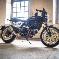 Exhaust compatible with Ducati Scrambler 803 2015-2016, Gpe Ann. titanium, Slip-on exhaust including removable db killer and link pipe 