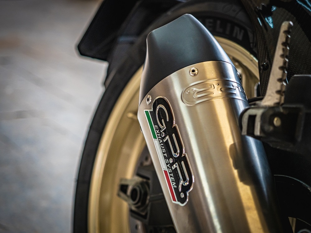 Exhaust compatible with Ducati Scrambler 803 2015-2016, Gpe Ann. titanium, Slip-on exhaust including removable db killer and link pipe 